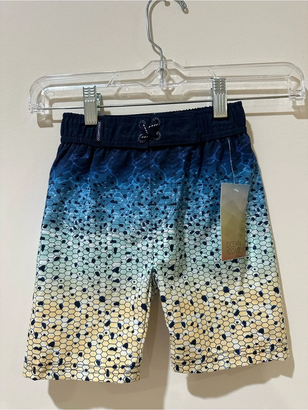 NWT Ocean + Coast Boys Swim Trunks 3T Blue Gradient Fishing Performance